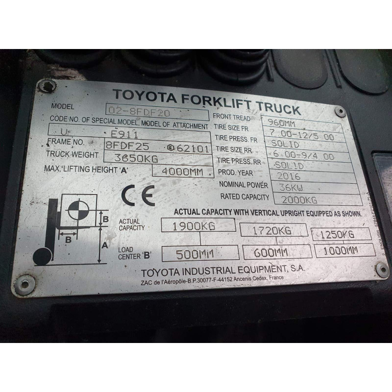 Дизельний навантажувач TOYOTA 02-8FDF20.