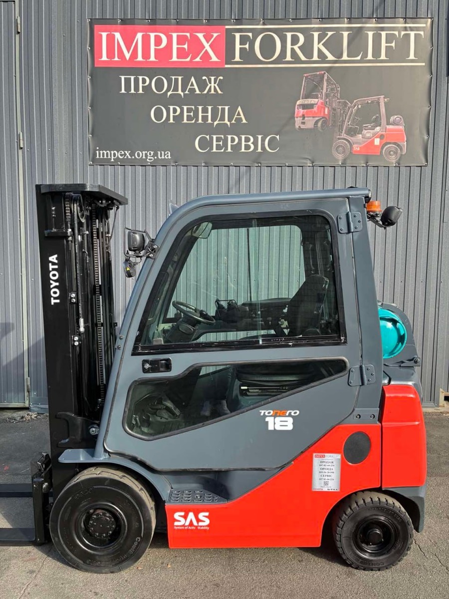 Газовый погрузчик Toyota 02-8FGF18 2018 года с закрытой кабиной