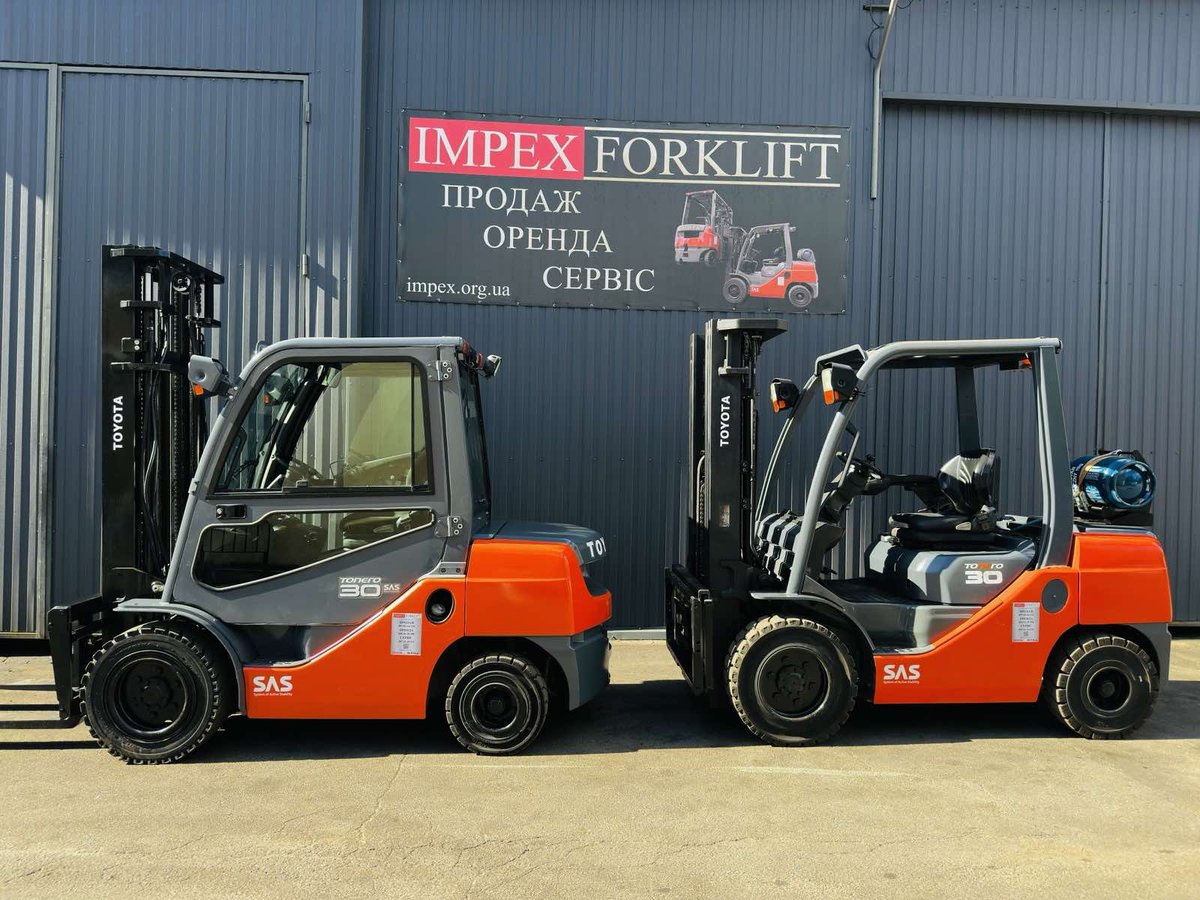 Новые газовые погрузчики Toyota Tonero 3 т на складе IMPEX Forklift в Киеве